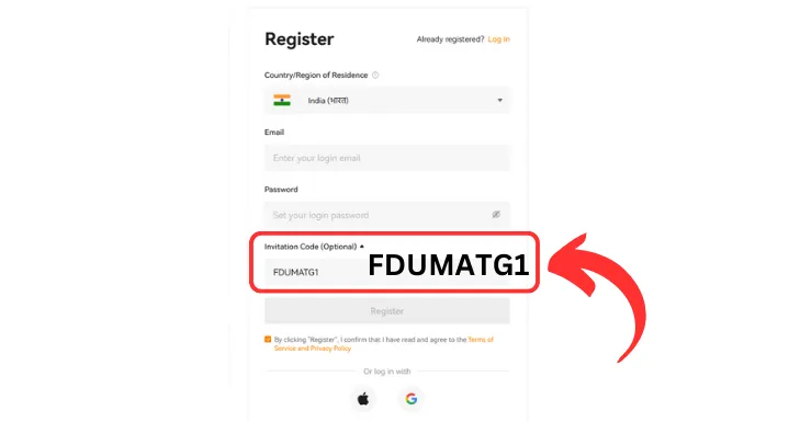 OrangeX Exchange SignUP