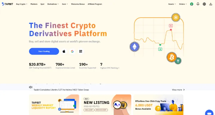 Tapbit Exchange Page