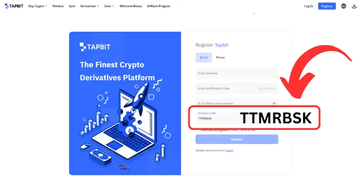Tapbit Exchange signup